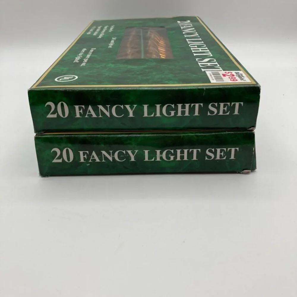 2 Pack Vintage Amber Color Bell Shaped Christmas Lights